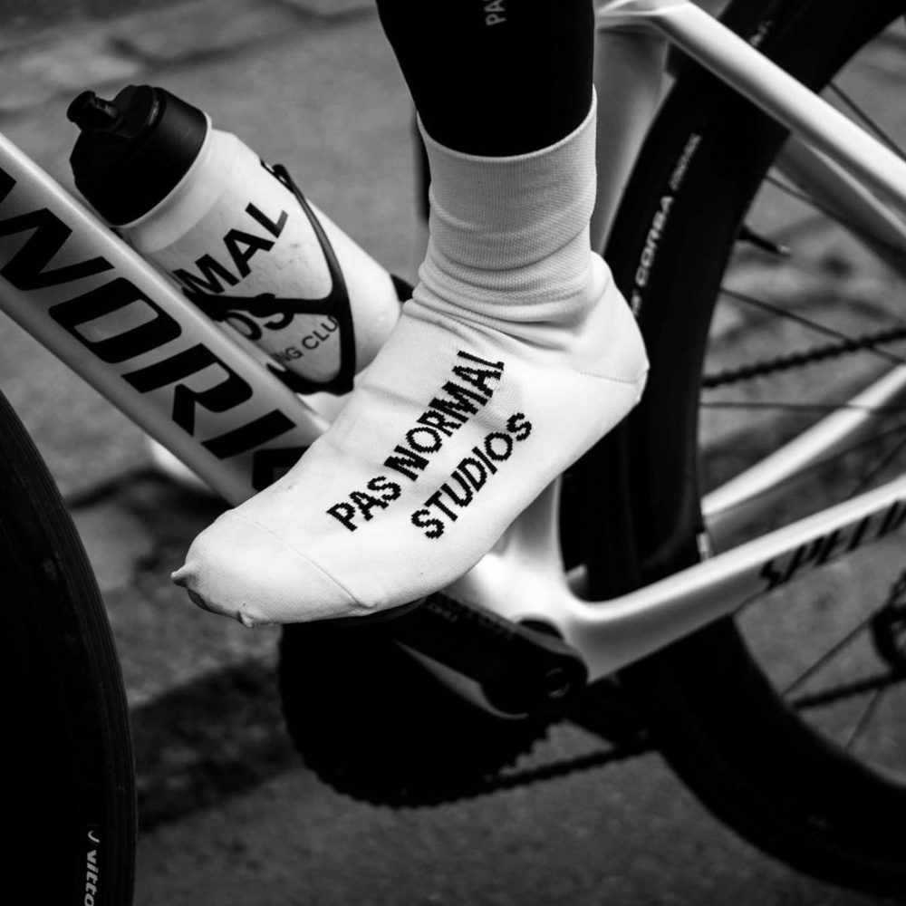 Pas Normal Studios Logo Cycling Oversocks PNS - White